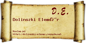 Dolinszki Elemér névjegykártya