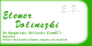 elemer dolinszki business card